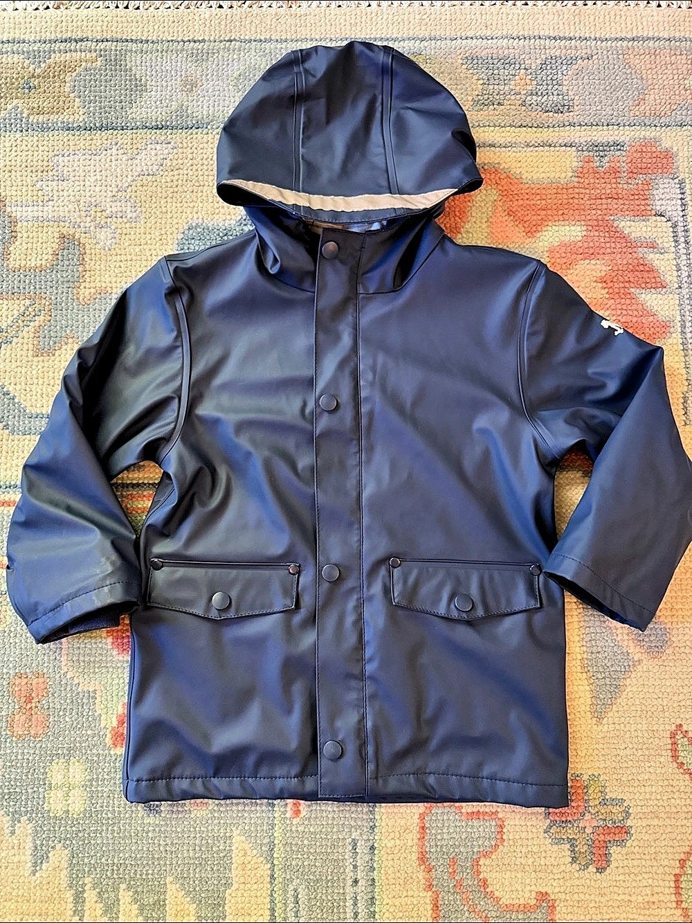 Mini Boden Hooded Raincoat Navy 4-5Y